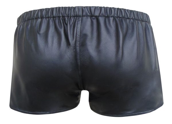 Men's Black Leather Lace Up Style Shorts (Custom Made to Order)