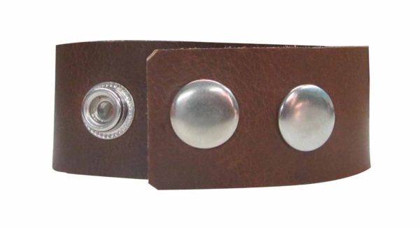 Brown Leather Wristband With Chain