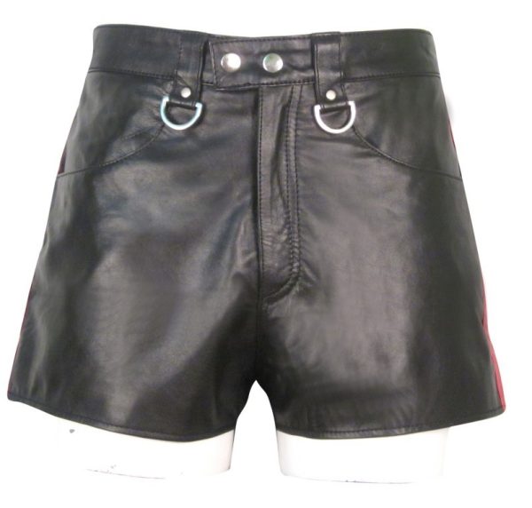 Hot Leather Shorts With Colour Strip Custom Made To Order