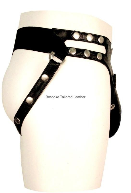 Leather Jockstrap With Side Button (Custom Made To Order)