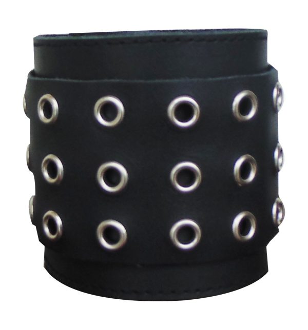 Leather Wristband With Eyelets Custom Made To Order
