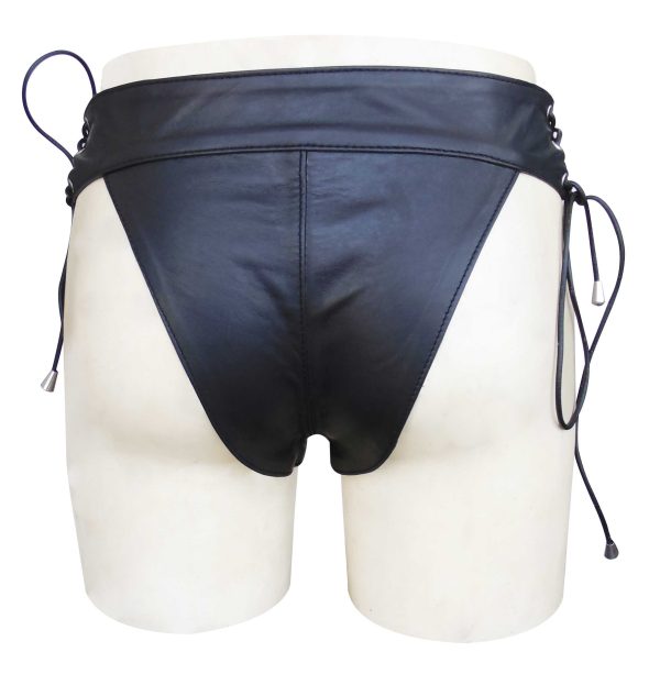 Leather Briefs with Lace-up on Waist(Custom Made to Order) Plus sizes welcome