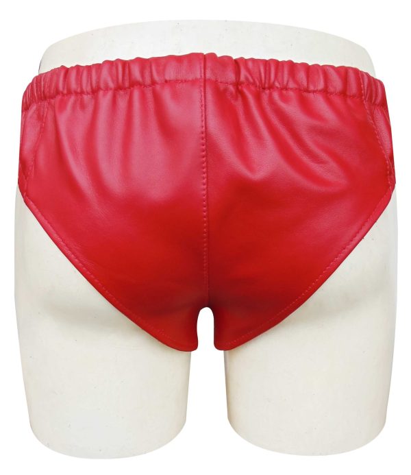 Men's Leather Briefs in Red (Custom Made To Order) Plus Sizes Welcome