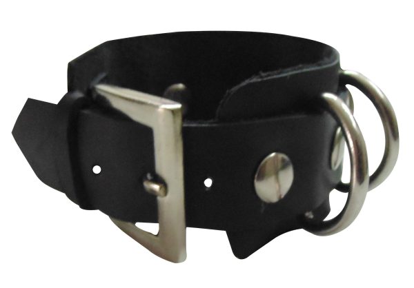 Leather Wristband With Side Stripes (Custom Made To Order)