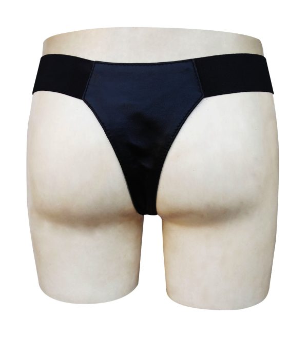 Black Leather Brief Style Thong without Zip Custom Made To Order